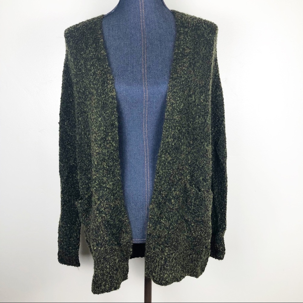 NWT BP Boucle Dark Olive Green Cardigan Sweater - Picture 2 of 8